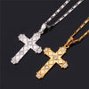 Rhinestone Crystal Encrusted Latin Cross in Gold or Platinum
