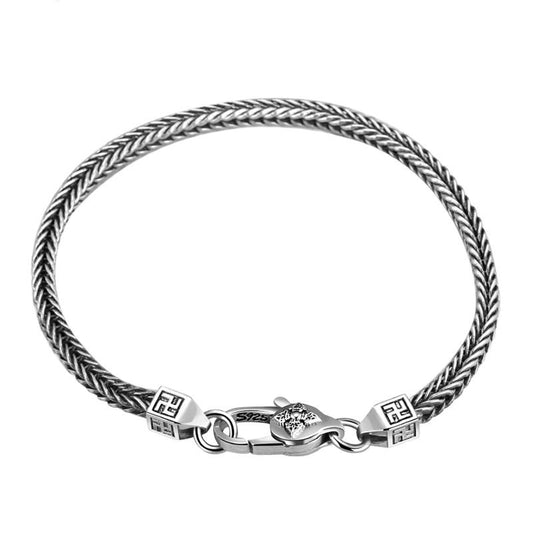 Foxtail Chopin Braided 925 Sterling Silver Bracelet