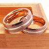 8mm Brushed Matte Coffee and Rose Gold Tungsten Carbide Wedding Band