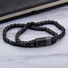 Stainless Steel Black Bangle Bracelet for Men