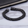 Stainless Steel Black Bangle Bracelet for Men