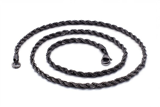 Stainless Steel Long Twisted Link Gothic Chain Necklace