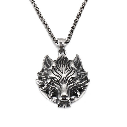 Gold/Silver Stainless Steel 3D Wolf Pendant Necklace