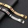 Stainless Steel Gold/Black Adjustable Cross Band Bracelet