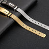 Stainless Steel Gold/Black Adjustable Cross Band Bracelet