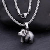 Stainless Steel Vintage 3D Panda Pendant Necklace