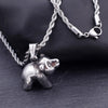 Stainless Steel Vintage 3D Panda Pendant Necklace