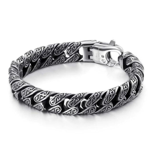 Black Stainless Steel Cuban Wide Link Bracelet