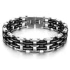 Stainless Steel and Silicone Motorcycle Chain Bracelet