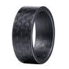 8mm Black Carbon Fiber Tungsten Carbide Wedding Band