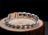12mm Wide Flower Safe Lock High Polish Chain 925 Sterling Silver Bracelet