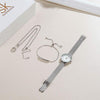 Luxury Women's Quartz Watch, Crystal Necklace & Bracelet Jewelry Set