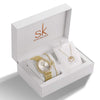 Luxury Women's Quartz Watch, Crystal Necklace & Bracelet Jewelry Set