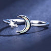 Star & Moon Opal 925 Sterling Silver Adjustable Engagement Ring