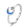 Star & Moon Opal 925 Sterling Silver Adjustable Engagement Ring