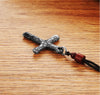 Cracked Cross 925 Sterling Silver Vintage Pendant Necklace