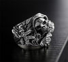 Gothic Skull, Cross, Flower & Howling Eagle Pure Thai 925 Sterling Silver Vintage Ring