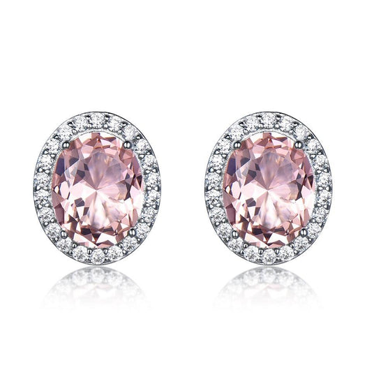 Pink Sapphire 925 Sterling Silver Stud Earrings