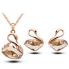 Austrian Crystal Swan Necklace & Earrings Jewelry Set