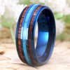 8mm Koa Wood & Turquoise Inlay Tungsten Carbide Wedding Band