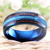 8mm Koa Wood & Turquoise Inlay Tungsten Carbide Wedding Band