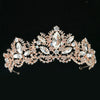 Floral Baroque Tiara Crown with Marquise-shaped Crystals for Wedding, Prom, Engagement