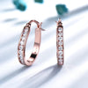Cubic Zirconia Rose-Gold-Plated 925 Sterling Silver Clip Earrings
