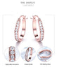 Cubic Zirconia Rose-Gold-Plated 925 Sterling Silver Clip Earrings