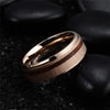 8mm Koa Wood Rose Gold Tungsten Carbide Wedding Band