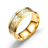 Gold Celtic Dragon & Clear Cubic Zirconia Engagement Wedding Band Set