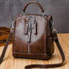 Small Multifunctional Split Leather Vintage School Bag, Travel Backpack & Shoulder Bag