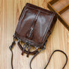 Small Multifunctional Split Leather Vintage School Bag, Travel Backpack & Shoulder Bag