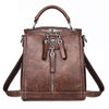 Small Multifunctional Split Leather Vintage School Bag, Travel Backpack & Shoulder Bag