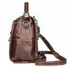 Small Multifunctional Split Leather Vintage School Bag, Travel Backpack & Shoulder Bag