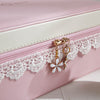 Lace Double-Layer PU Leather Jewelry Storage Box with Daisy Zippers