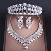 Crystal, Pearl and Rhinestone Tiara, Necklace & Earrings Baroque Wedding Jewelry Set