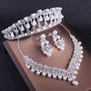 Crystal, Pearl and Rhinestone Tiara, Necklace & Earrings Baroque Wedding Jewelry Set