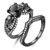 Skull Cubic Zirconia Punk Ring Engagement Promise Set