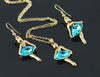 Austrian Crystal Dancing Ballet Girl Necklace & Earrings Jewelry Set