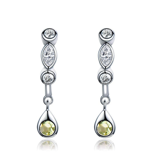 Natural Peridot 925 Sterling Silver Drop Earrings