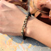 Multilayer Link Chain, Skull Stone Beaded & Hematite Vintage Bracelet