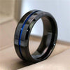 Blue Zircon Women's Ring and Tungsten Men's Ring Engagement Wedding Rings Set