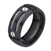 8mm Cable & Screw Inlay Black Titanium Wedding Band