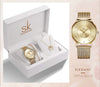 Luxury Watch, Crystal Necklace & Bracelet Fashion Jewelry Set
