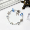 Silver Heart, Star & Dreamcatcher Crystal Charm Bracelet