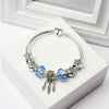 Silver Heart, Star & Dreamcatcher Crystal Charm Bracelet