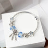 Silver Heart, Star & Dreamcatcher Crystal Charm Bracelet