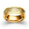 His & Hers Couple Wedding Set - Gold Plated Dragon and Heart Shaped Cubic Zirconia Tungsten Rings