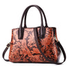 Embossed Flower PU Leather Tote Handbag & Shoulder Bag