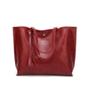 Oil Waxed PU Leather Tassel Large Capacity Handbag & Shoulder Bag